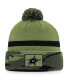 ფოტო #1 პროდუქტის Men's Camo Dallas Stars Military-Inspired Appreciation Cuffed Knit Hat with Pom