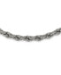 ფოტო #2 პროდუქტის Stainless Steel Polished and Textured Fancy Rope Chain Necklace