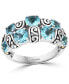 ფოტო #1 პროდუქტის EFFY® Blue Topaz Statement Ring (3-1/2 ct. t.w.) in Sterling Silver & 18k Gold