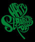 Women's St. Patrick's Day Shamrock Word Art V-neck T-shirt