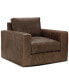 Фото #1 товара Dawkins 38" Leather Swivel Chair, Created for Macy's