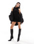 Фото #2 товара Sixth June branded ribbed vest mini dress in black