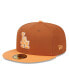 Фото #1 товара Men's Brown/Orange Los Angeles Dodgers Spring Color Basic Two-Tone 59FIFTY Fitted Hat