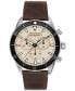 Фото #1 товара Men's Swiss Chronograph Calendoplan S Cognac Leather Strap Watch 42mm