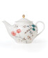 Sprig & Vine 32 Oz. Porcelain Teapot with gold tone accent