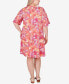 Фото #2 товара Plus Size Tropical Puff Print Dress