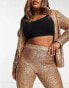 Фото #4 товара ASOS DESIGN Curve jersey sequin suit kick flare trouser in rose gold