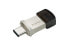 Фото #1 товара Transcend JetFlash 890 64GB - 128 GB - USB Type-A / USB Type-C - 3.2 Gen 1 (3.1 Gen 1) - Cap - 3 g - Black - Silver