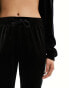 Pieces velour flare tracksuit trousers co-ord in black