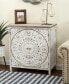 Distressed Floral 15.4" Medium Density Fiberboard, Wood 2-Door Storage Cabinet