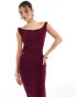 Simmi slinky twist strap cami bodycon maxi dress in plum