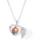 ფოტო #4 პროდუქტის Cubic Zirconia Heart Locket Pendant 18" Necklace in Silver Plate