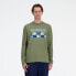 Фото #1 товара New Balance Men's United Airlines NYC Half Graphic Long Sleeve Green Size S