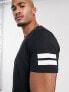 Футболка Jack & Jones Black with Striped Sleeves M - фото #1