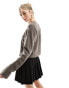 Weekday Ayla knitted jumper in dark taupe melange