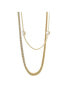 Polished Herringbone Chain & Cubic Zirconia Station Necklace Set