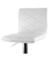 Фото #3 товара 2 Piece Adjustable Diamond Tufted Faux Leather Bar Stool in White with Chrome Base