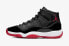 Jordan Air Jordan 11 bred 季后赛 减震耐磨防滑 高帮 复古篮球鞋 男女同款 黑红白