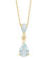 ფოტო #1 პროდუქტის Aquamarine Pear (1-1/2 ct. t.w.) & Diamond Accent Pendant Necklace in 14k Yellow Gold, 18"