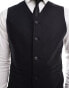 Фото #9 товара ASOS DESIGN slim linen mix suit waistcoat in black