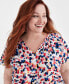 Plus Size Flutter-Sleeve Top, Created for Macy's