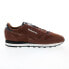 Фото #1 товара Reebok Classic Leather Mens Brown Suede Lace Up Lifestyle Sneakers Shoes