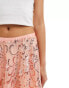 Labelrail x Olivia Grace Herring sequin mesh layered mini skirt in peachy pink