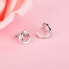 Gentle silver earrings with heart E0000166