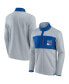 Фото #4 товара Men's Gray, Blue New York Rangers Omni Polar Fleece Quarter-Snap Jacket