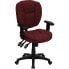 Фото #4 товара Mid-Back Burgundy Fabric Multifunction Ergonomic Swivel Task Chair With Adjustable Arms