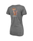 Фото #4 товара Women's Heathered Gray Minnesota Golden Gophers Slab Serif 2-Hit V-Neck Tri-Blend T-shirt