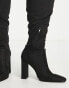 ASOS DESIGN Curve Kenni block-heeled over the knee boots in black