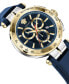 Men's Swiss Chronograph Aion Blue Leather Strap Watch 45mm