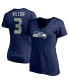 ფოტო #1 პროდუქტის Women's Russell Wilson College Navy Seattle Seahawks Player Icon Name and Number V-Neck T-shirt