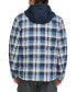 Men's Cotton Quilted Shirt Jacket with Fleece Hood