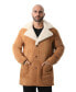 Фото #1 товара Men's Sheepskin Trench Coat, Tan with White Curly Wool