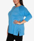 Фото #3 товара Plus Size Raglan Sleeve Pointelle Sweater