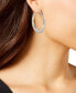 ფოტო #2 პროდუქტის Polished Graduated Oval Medium Hoop Earrings in Sterling Silver, Created for Macy's