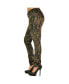 Women Curvy Fit Camo Printed Stretch Twill Destroyed Low Rise Skinny Jeans