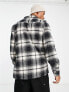 Threadbare check overshirt in black