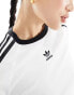 Фото #4 товара adidas Originals three stripe baby tee in white