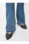 Фото #5 товара Nervürlü Ispanyol Paça Kot Pantolon Dar Kesim Cepli - Slim Flare Jeans