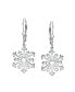 ფოტო #2 პროდუქტის Frozen Winter Christmas Holiday Party Snowflake Dangle Lever back Earrings For Women For Teen Polished .925 Sterling Silver