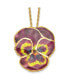 Фото #1 товара Diamond2Deal 24K Gold-trim Lacquer Dipped Violet Real Pansy Gold-tone Necklace
