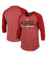 Фото #1 товара Men's Threads Scarlet San Francisco 49ers 2023 NFC Champions Tri-Blend Raglan 3/4-Sleeve T-shirt