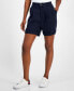 Фото #1 товара Women's Pleated Elastic-Back Chino Shorts