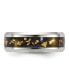 ფოტო #3 პროდუქტის Stainless Steel Black and Gold Foil Inlay Band Ring