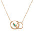 ფოტო #3 პროდუქტის Lab-Grown Emerald (1/4 ct. t.w.) & Lab-Grown White Sapphire (1/5 ct. t.w.) Interlocking Circle 18" Pendant Necklace in 14k Rose Gold-Plated Sterling Silver
