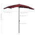 Фото #11 товара Садовый зонт vidaXL Sonnenschirm Bordeauxrot 200х130х234 см (100% полиэстер, сталь)