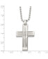 ფოტო #3 პროდუქტის Stainless Steel Polished Cross Pendant on a Ball Chain Necklace